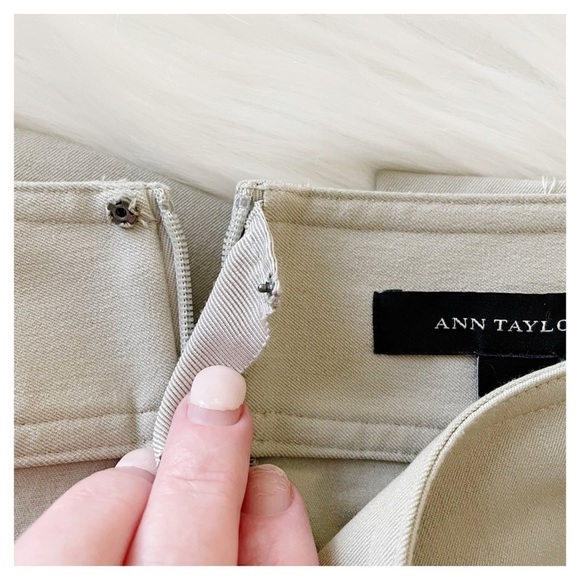 NWT Ann Taylor Leather Trim Pencil Stretch Skirt - Picture 5 of 6